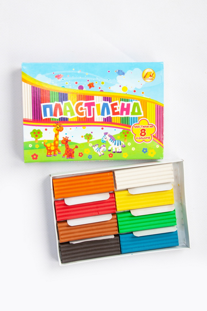 Пластилін 8 кольорів, 160 г, Тетрада